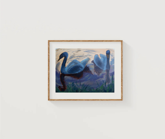 Blue Swans Print
