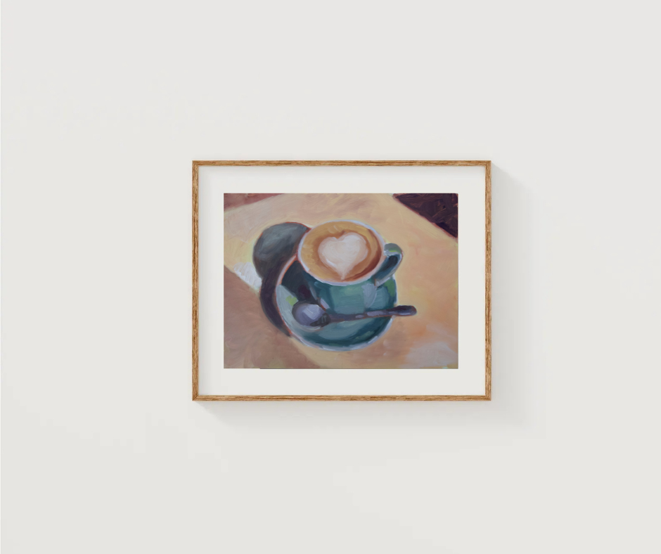 Heart Coffee Cup Print