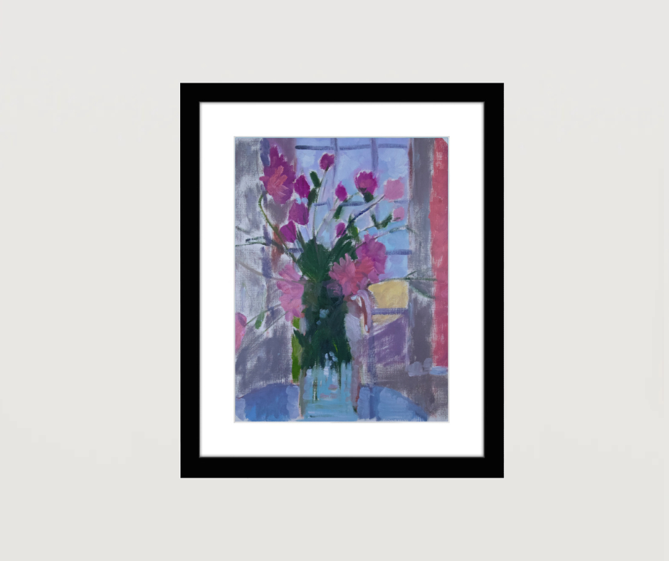 Window Flowers - Black Frame